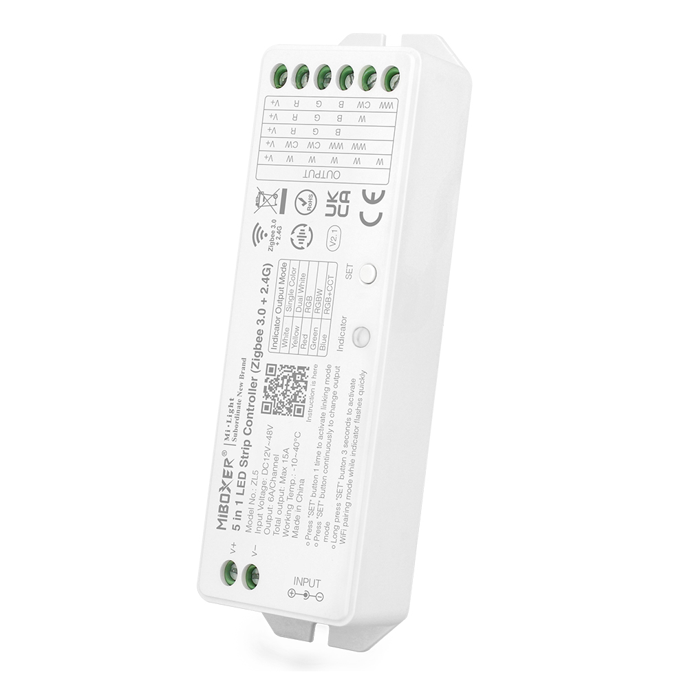 ZL5 Tuya 5 in 1 Smart LED Strip Controller - Zigbee 3.0+2.4G ZL5 Tuya 5 in 1 Smart LED Strip Controller - Zigbee 3.0+2.4G